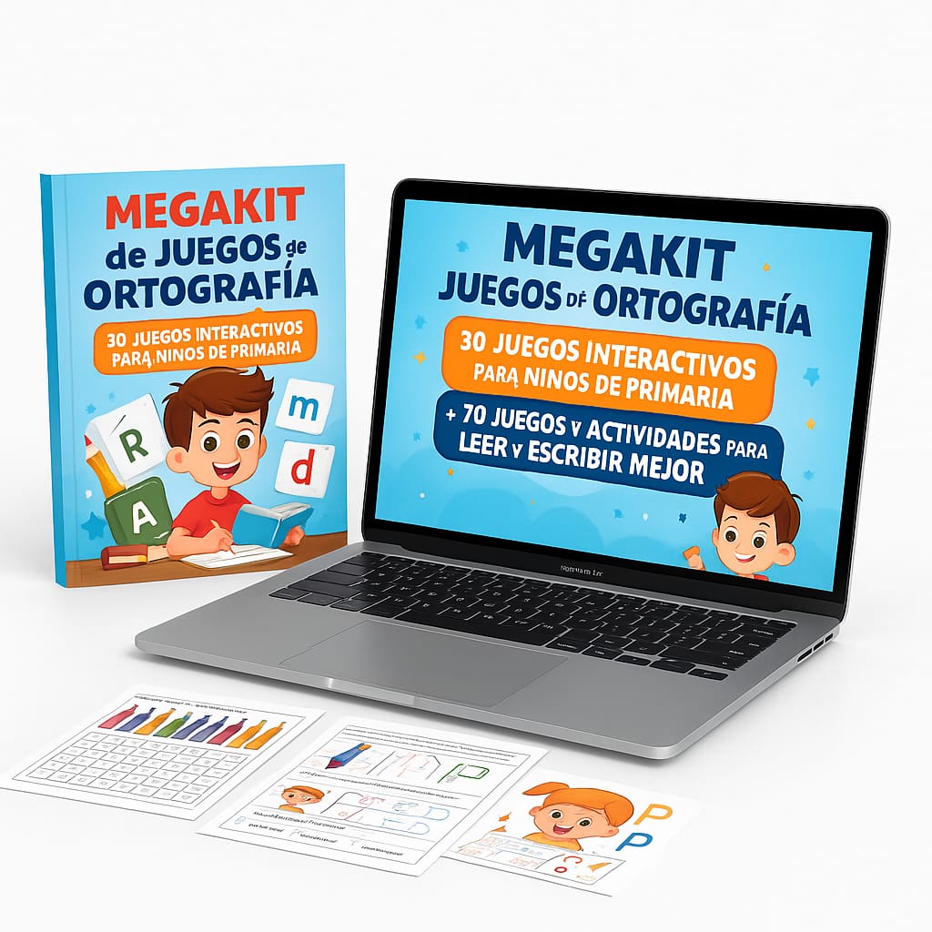 Megakit Juegos de Ortografía + Kit Max de Rutinas Visuales + Kit de juegos en Ingles